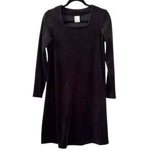 Hanna Andersson Black Velour Dress Women Size XS